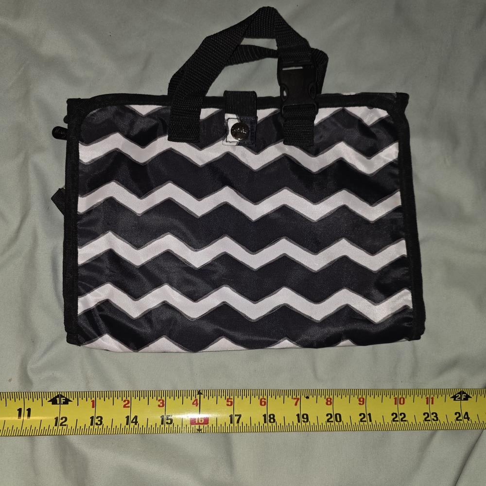 Thirty-One Black and White Chevron Travel Bag